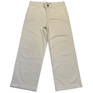 Ella Moss Cream Wide Leg Crop Minimalist Clean Girl Stretch Cotton Jeans NWT 6